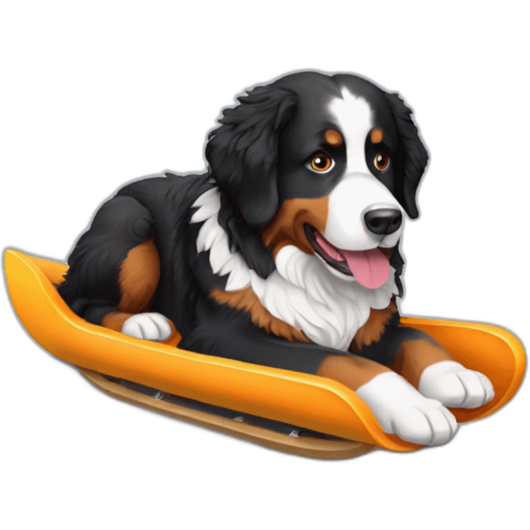 Bernese mountain dog hiking sledging emoji