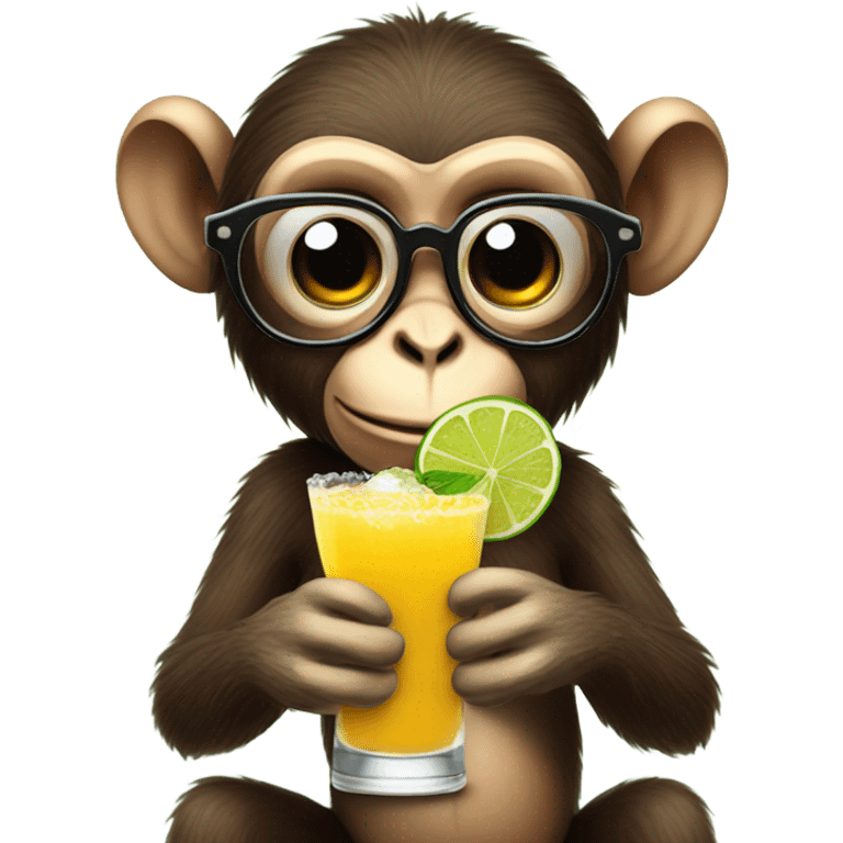 Monkey with heart glasses and a margarita emoji