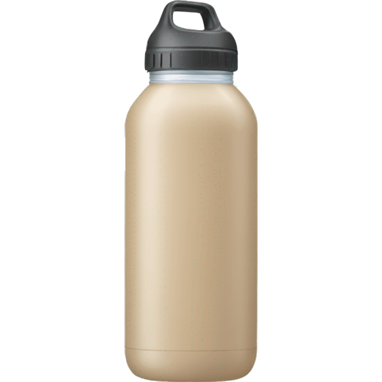 Beige water bottle with handle and straw emoji