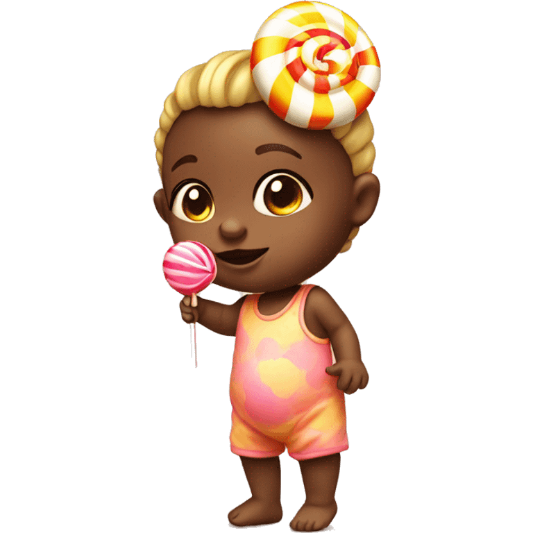 baby with lollypop head emoji