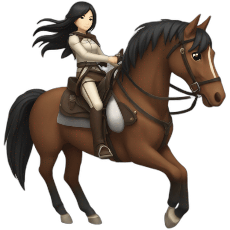 mikasa ackerman ride horse emoji