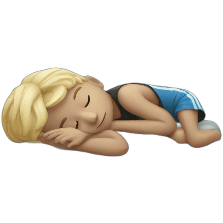 sleeping boy dreaming to be a soccer player emoji