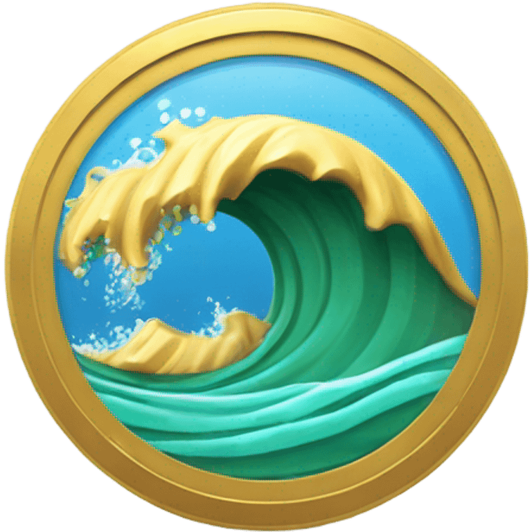 Ocean Bucks, like a wave on a coin emoji