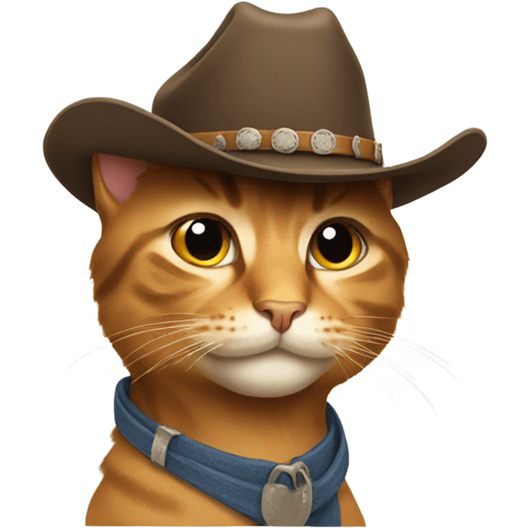 Cat wearing a cowboy hat emoji