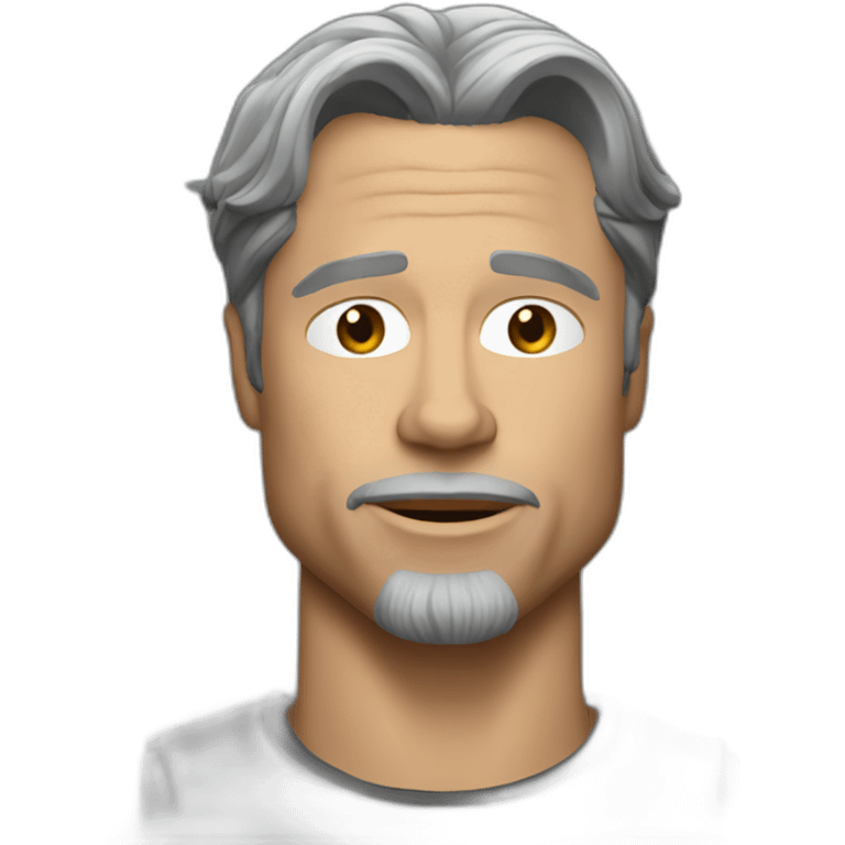 brad pitt in dark grey hair emoji