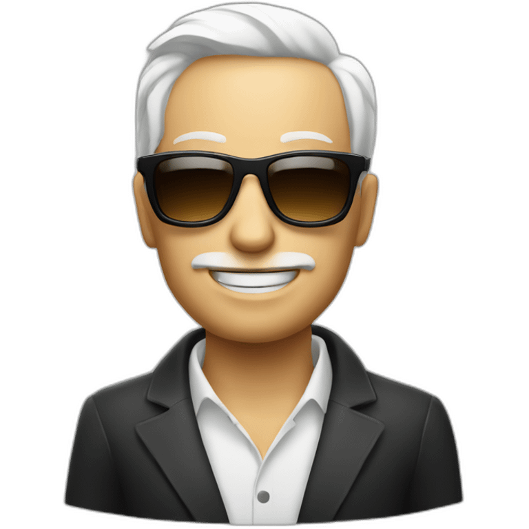 White male with sun glasses smoking a cigar emoji