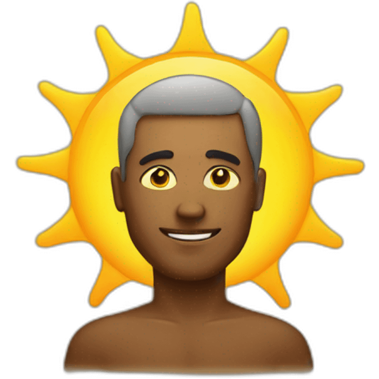 man with a sun behind emoji