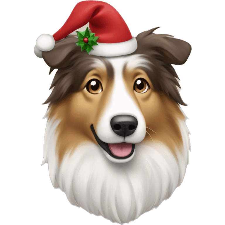 Shetland sheep dog Christmas  emoji