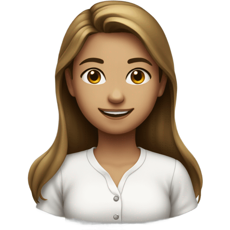 Girl in white shirt portrait emoji