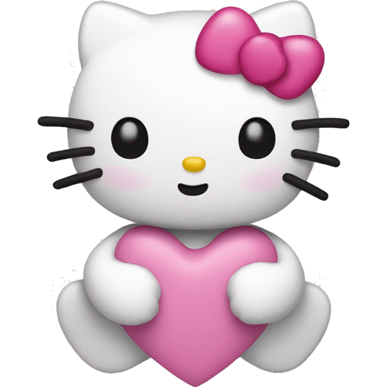 Hello kitty with pink hearts emoji