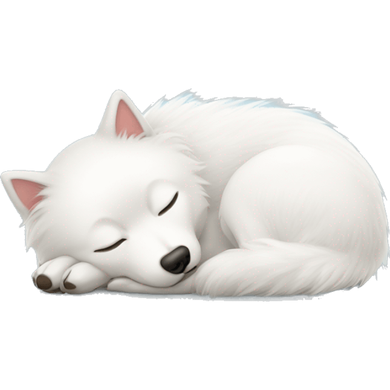 white spitz sleeping emoji