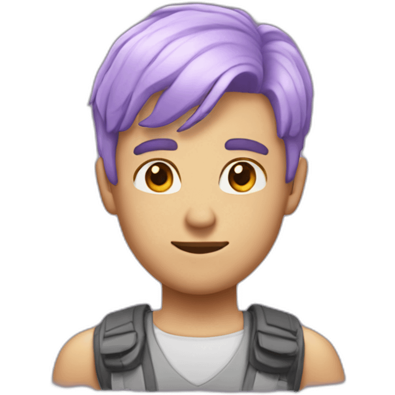 a guy with lilac 9mm hair and groves emoji