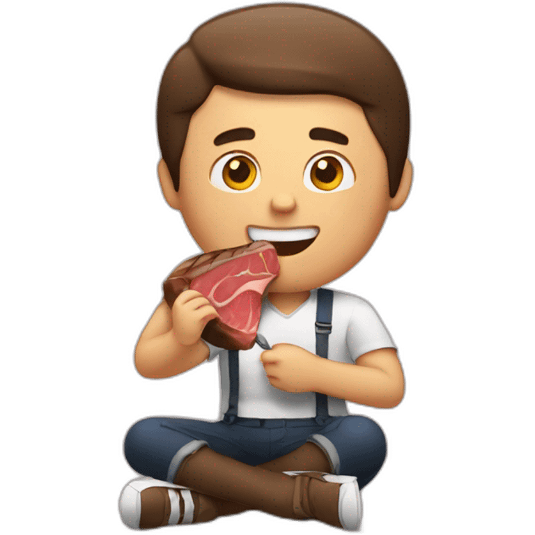 Guy eating steak emoji