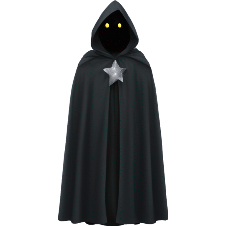 black starry cloak, no person, clothing, lots of silver stars on the cloak emoji