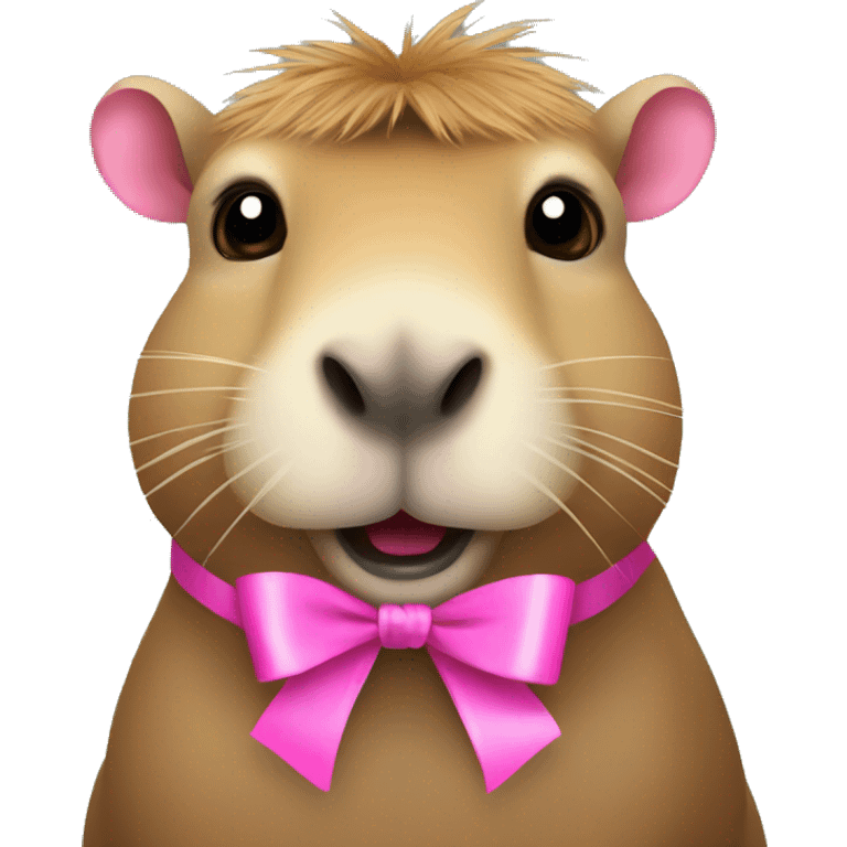 capybara with pink ribbon emoji