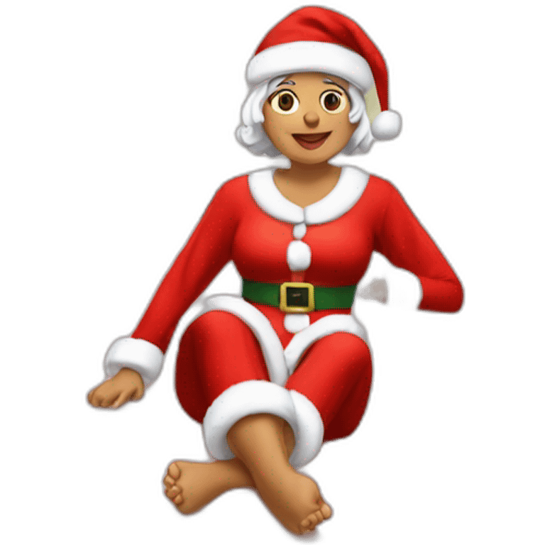 mrs santa claus sitting on bed emoji