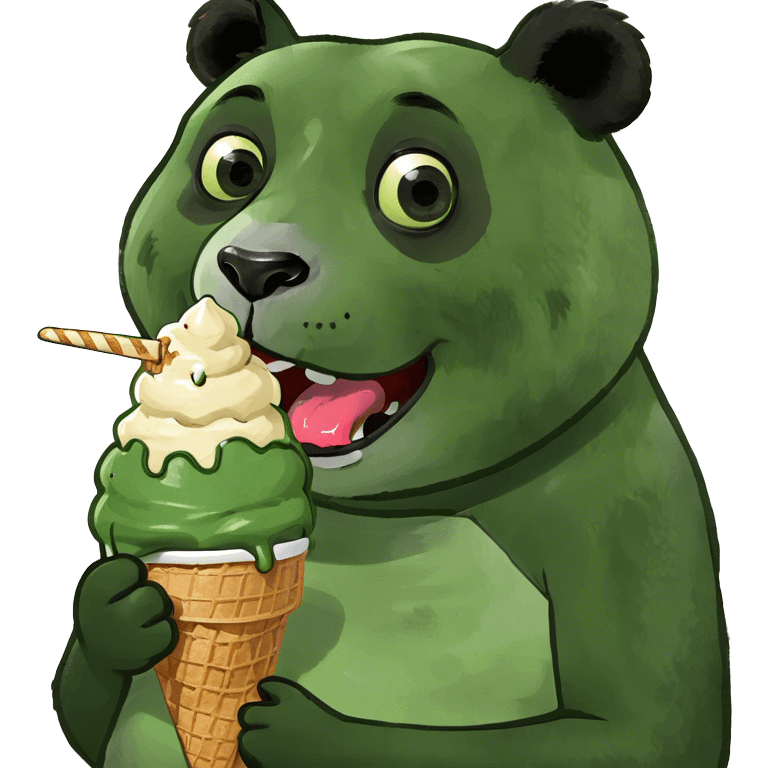 Panda eating ice cream emoji