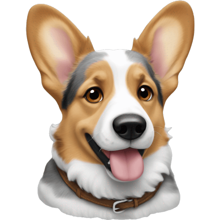 Merle welsh corgi on his back emoji