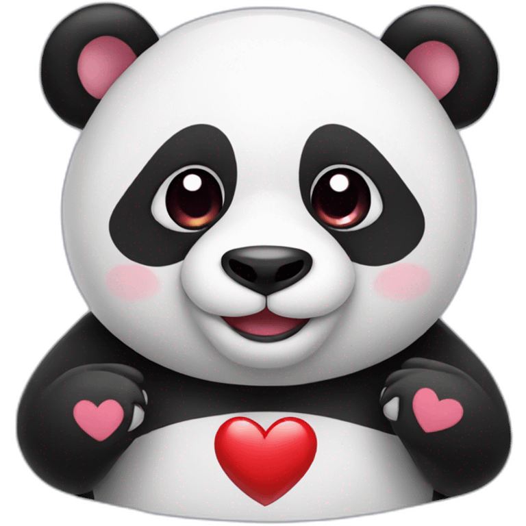 Panda with heart emoji