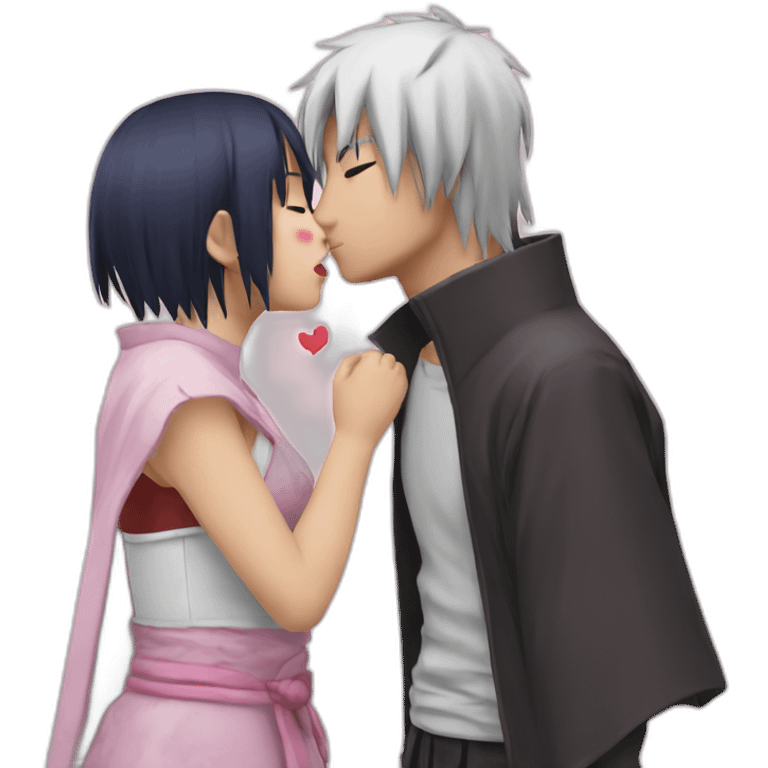 sakura and sasuke kiss emoji