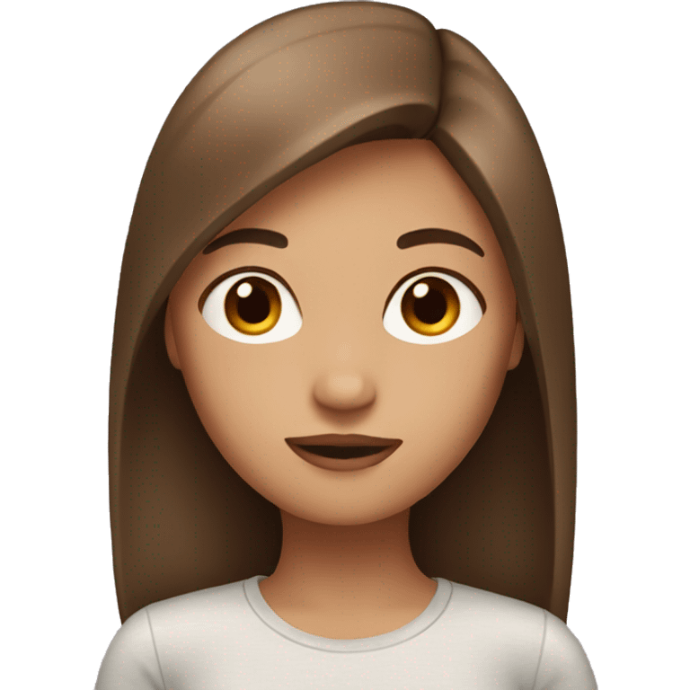 girl with brown straight hair emoji