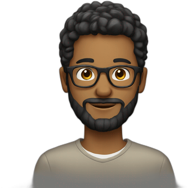 young man with beard and glasses emoji