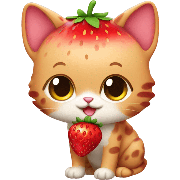 Cute Strawberry cat  emoji