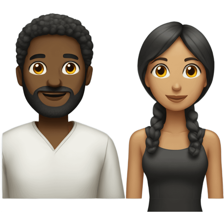 Black man with beard and Spanish woman  emoji