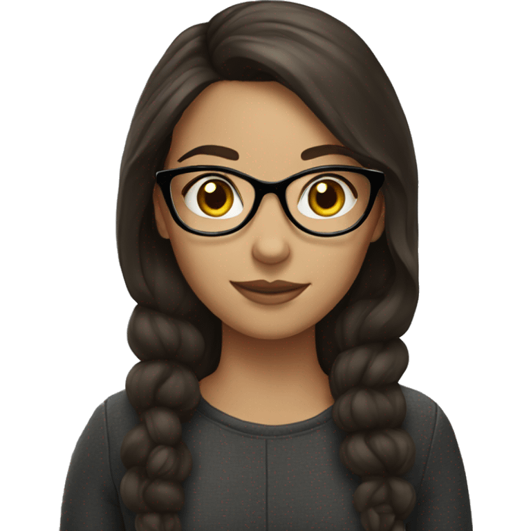 Brunette girl with glasses emoji