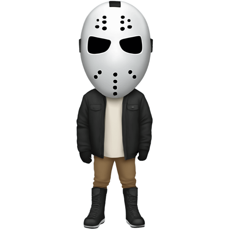 Kanye West wearing a hockey mask emoji