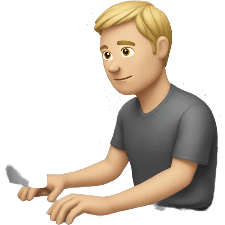 white-man-on-his-computer emoji