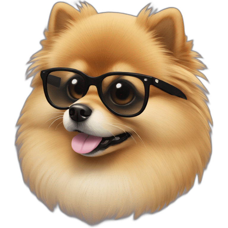 pomeranian with dark glasses emoji