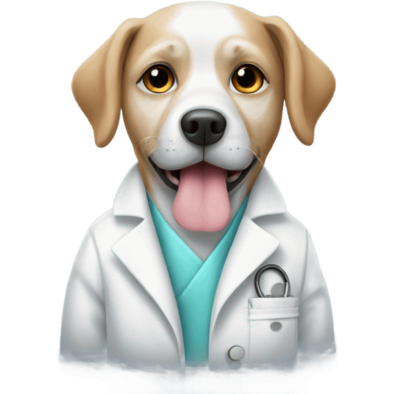 A dog with a labcoat  emoji