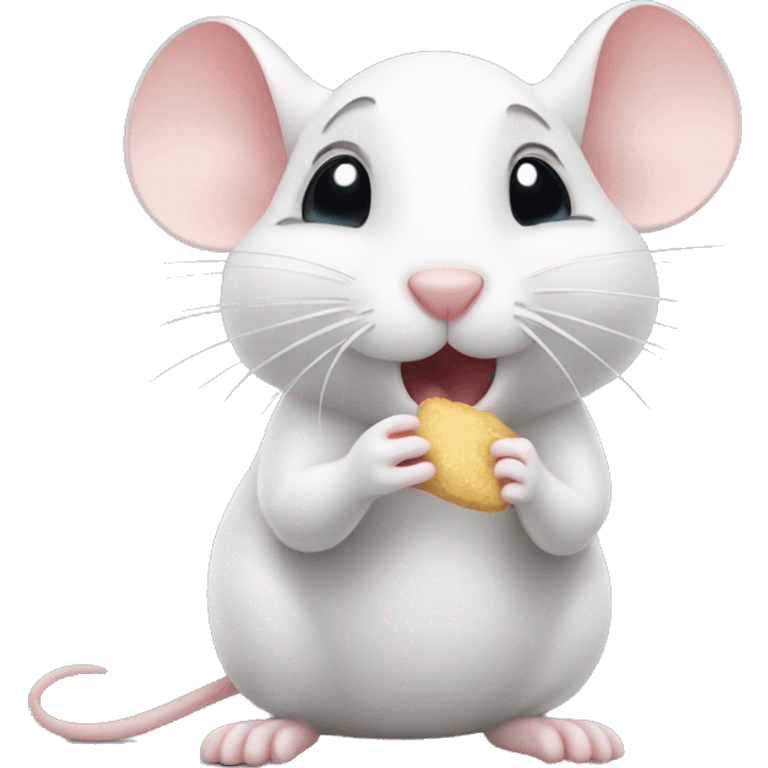 Cute white mouse blowing a kiss emoji