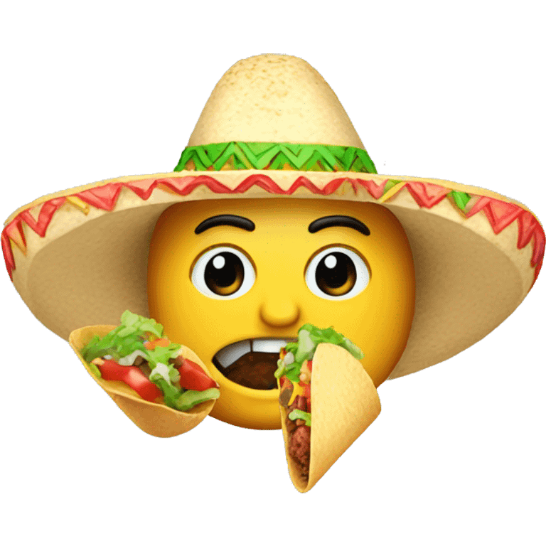 guy with sombrero eating a taco emoji