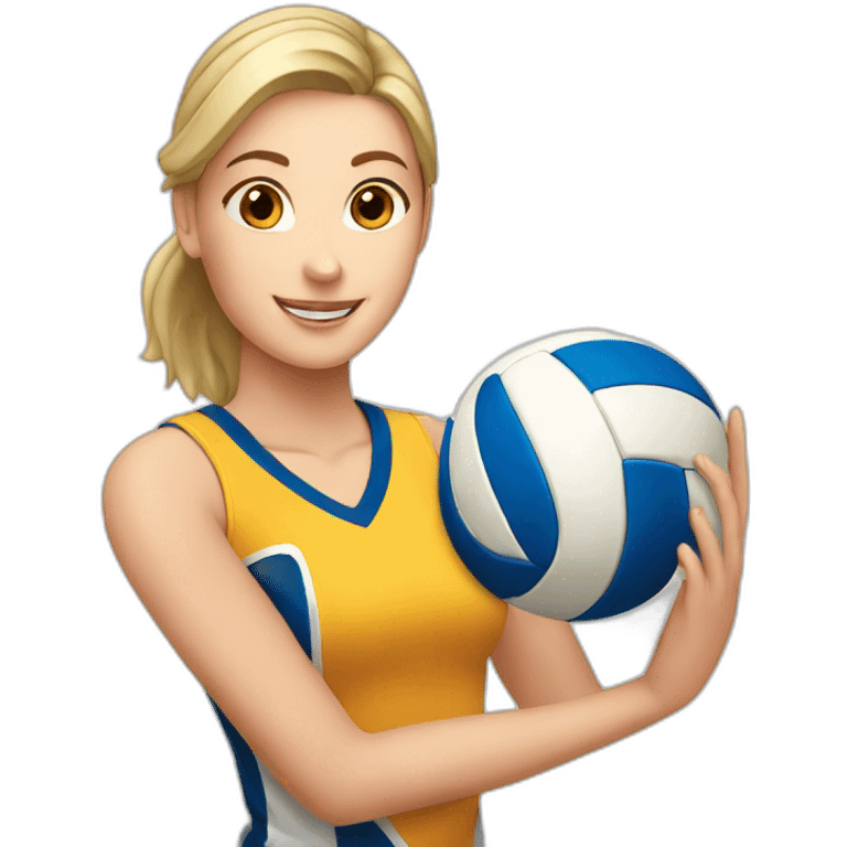 White  girl playing volleyball emoji