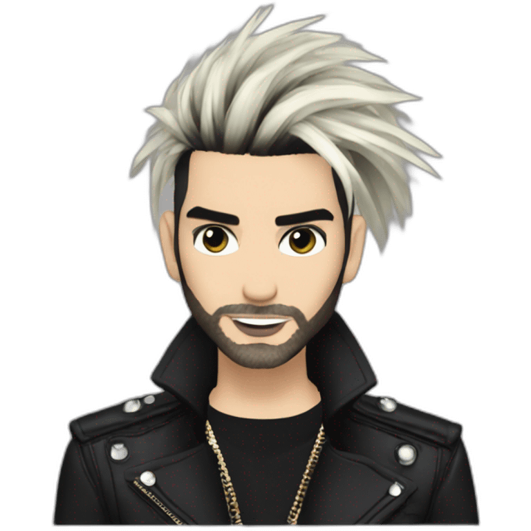 Bill Kaulitz black hair down automatic performance emoji