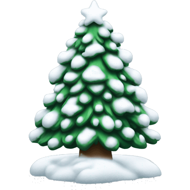 a christmas tree covered in snow emoji