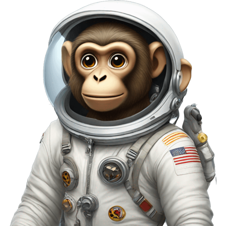 Monkey in a spacesuit with a rocket emoji