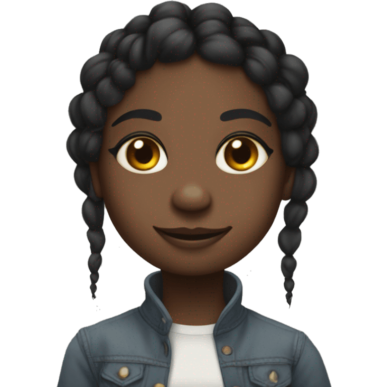 cute no-nosed black e girl with 8 legs emoji