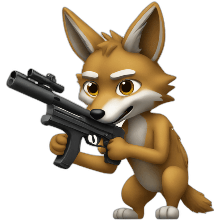 Coyote with gun emoji