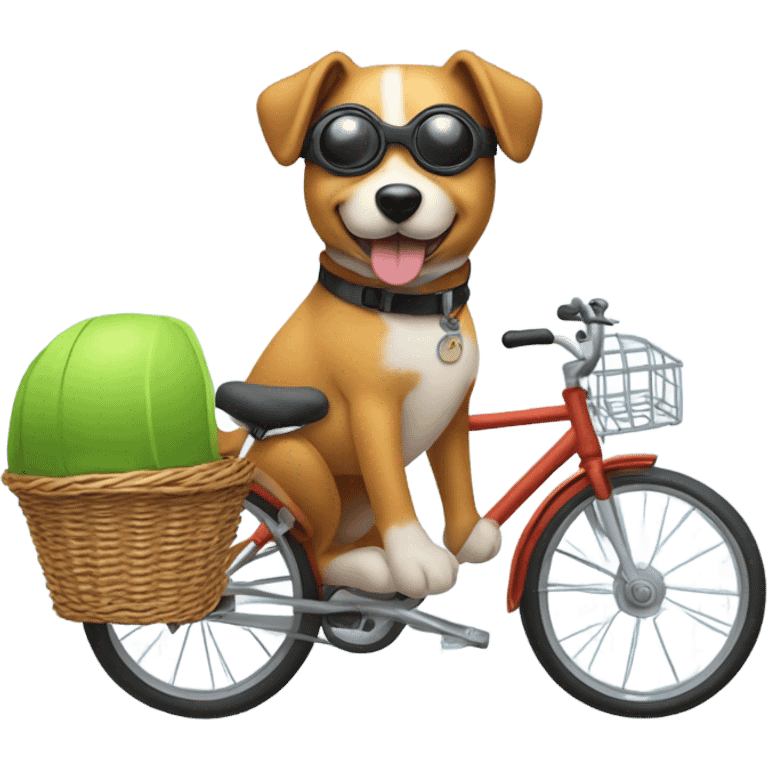 Dog riding bike emoji