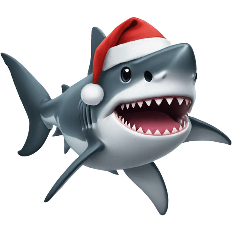 Shark wearing tuxedo and Santa hat emoji