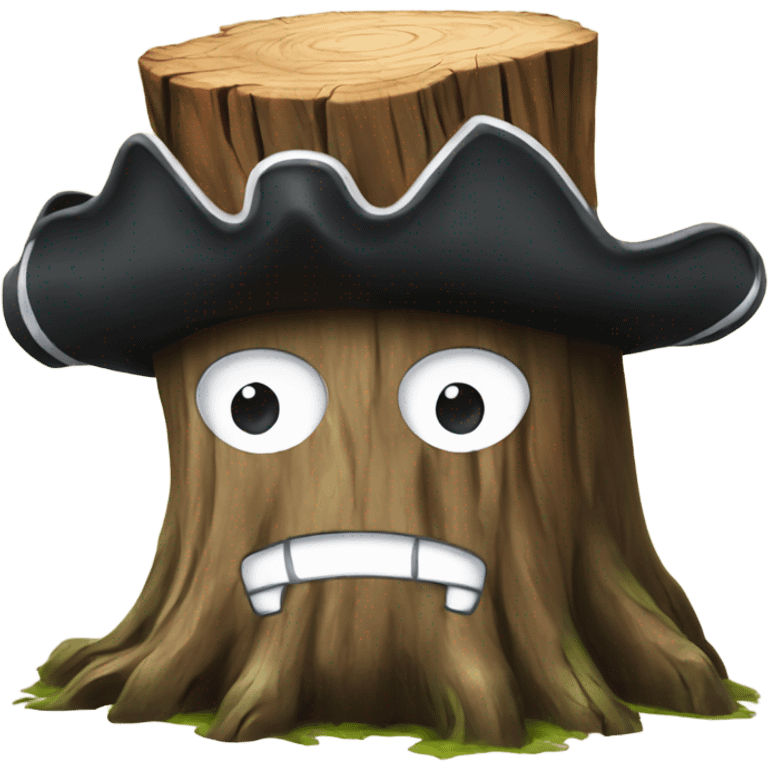 tree stump with a pirate hat emoji