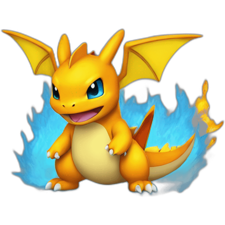 Charizard with pikachu color blue emoji