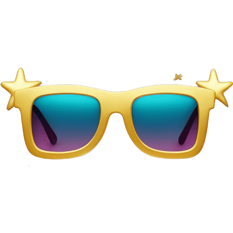 Un mono con una corona dorada.
	•	Gafas de sol rosadas con estrellas en lugar de lentes.
	•	Una máscara azul en la boca.
	•	Fondo turquesa. emoji