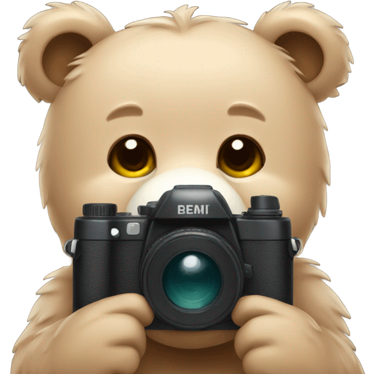 Cute Bear taking photo  emoji