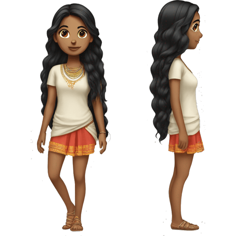 indian girl black hair cool clothing emoji