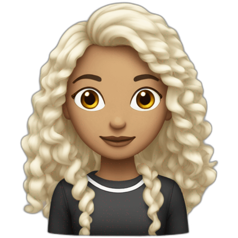 mulher cabelo preto de pele branca com filha loira de pele branca emoji