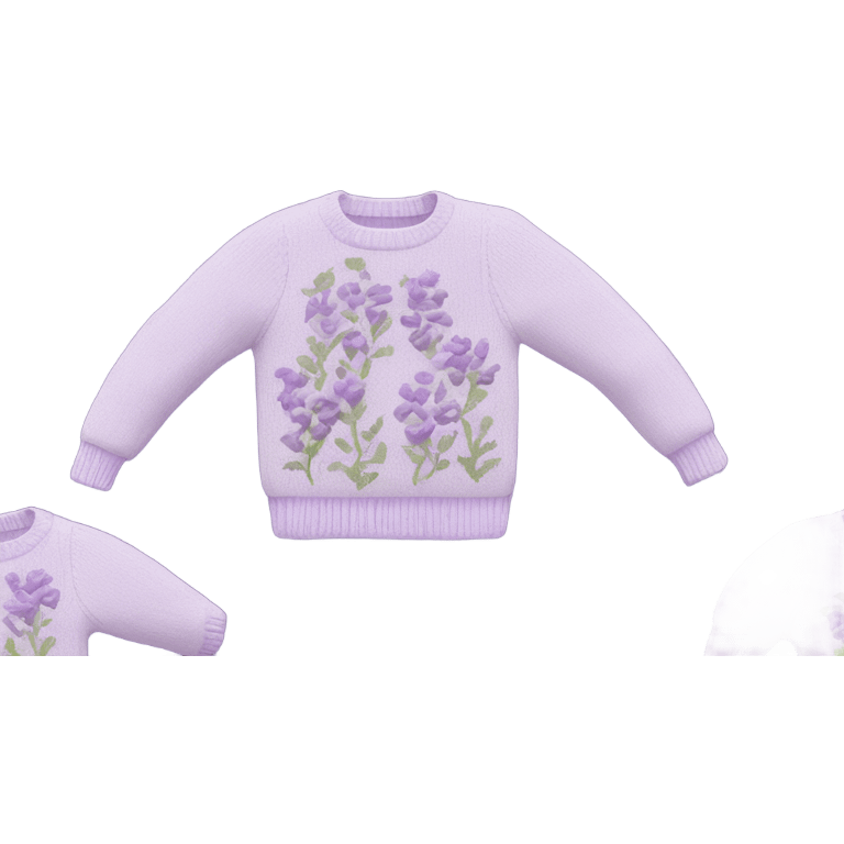 Knit sweater with floral lilac design emoji